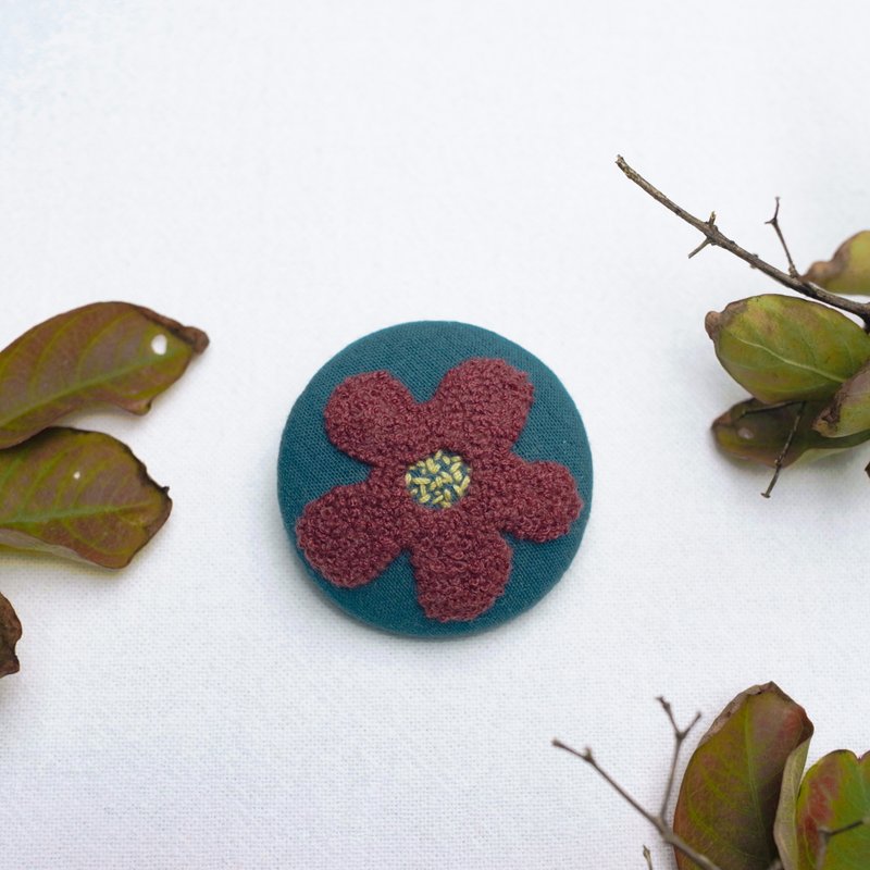 蓝与绿 色系 胸针 / 别针 - 胸针 - 棉．麻 蓝色