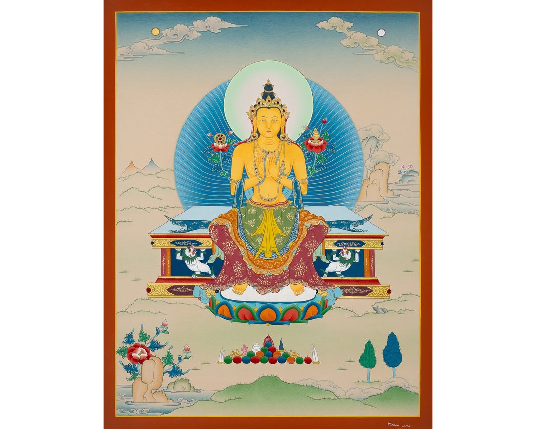 弥勒佛虔敬唐卡——卡玛嘎赤手工绘制 - 墙贴/壁贴 - 其他材质 多色
