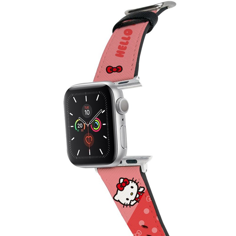 【Hong Man】三丽鸥系列 Apple Watch 皮革表带 点点Hello Kitty - 表带 - 人造皮革 红色
