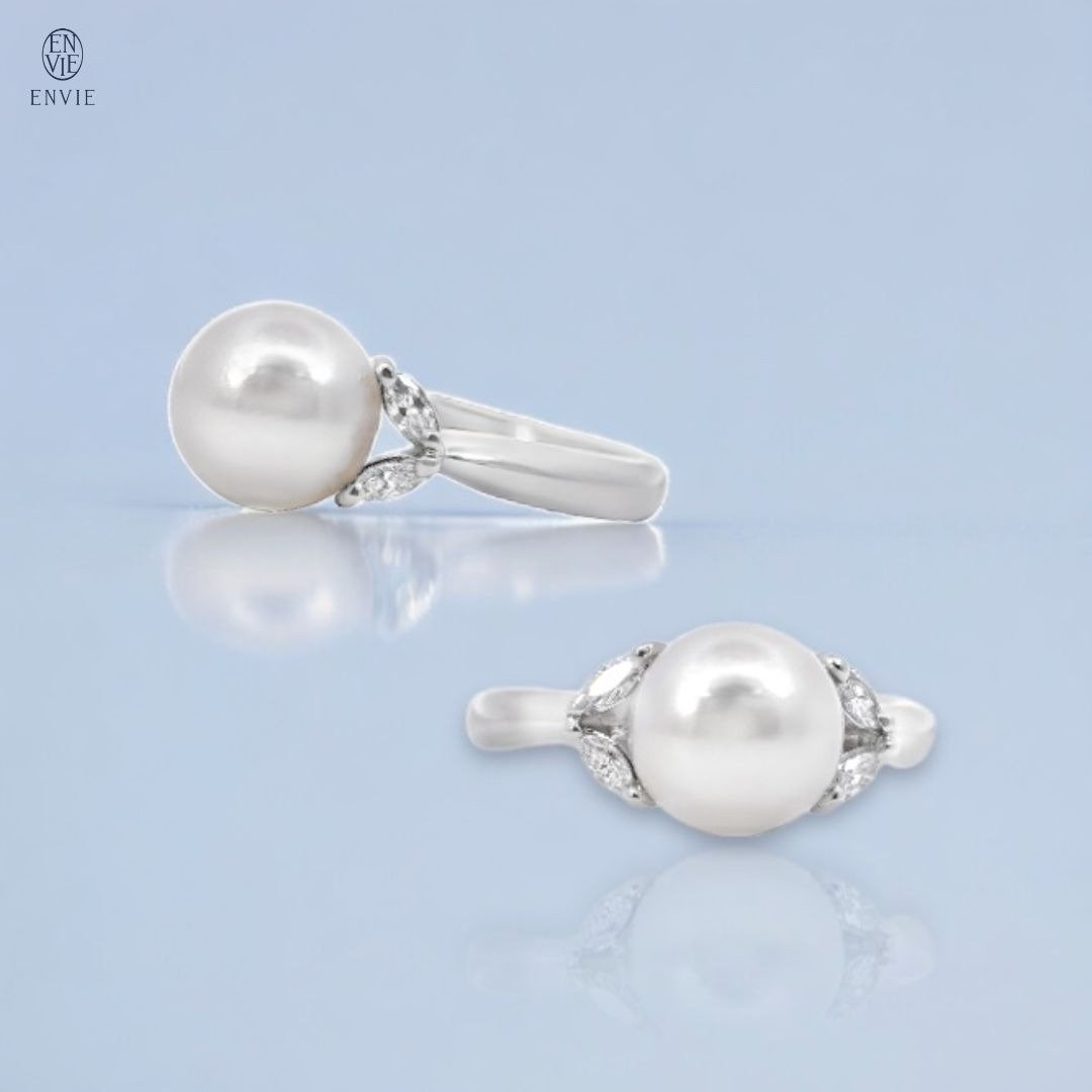 顶级铂金 AKOYA珍珠戒指 Platinum Pearl Diamond Ring - 戒指 - 贵金属 