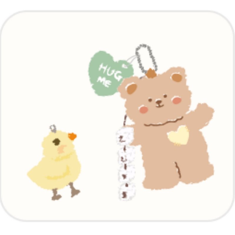 韩国 Bebenuvo 通用型透气坐垫 - 小熊钥匙圈 - 婴儿车/手推车 - 其他人造纤维 