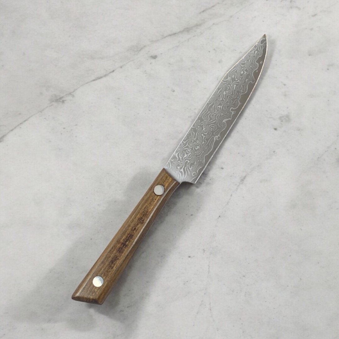 VIKING 维京海盗款檀木柄锻打大马士革钢切肉刀水果刀户外野营刀 - 餐刀/叉/匙组合 - 其他材质 银色