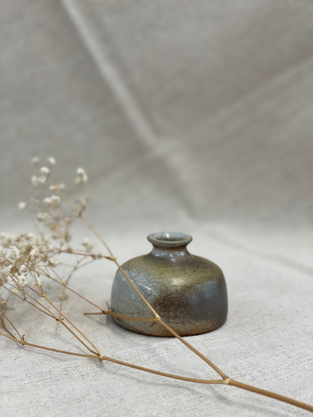 志野釉柴烧花器 - 花瓶/陶器 - 陶 灰色