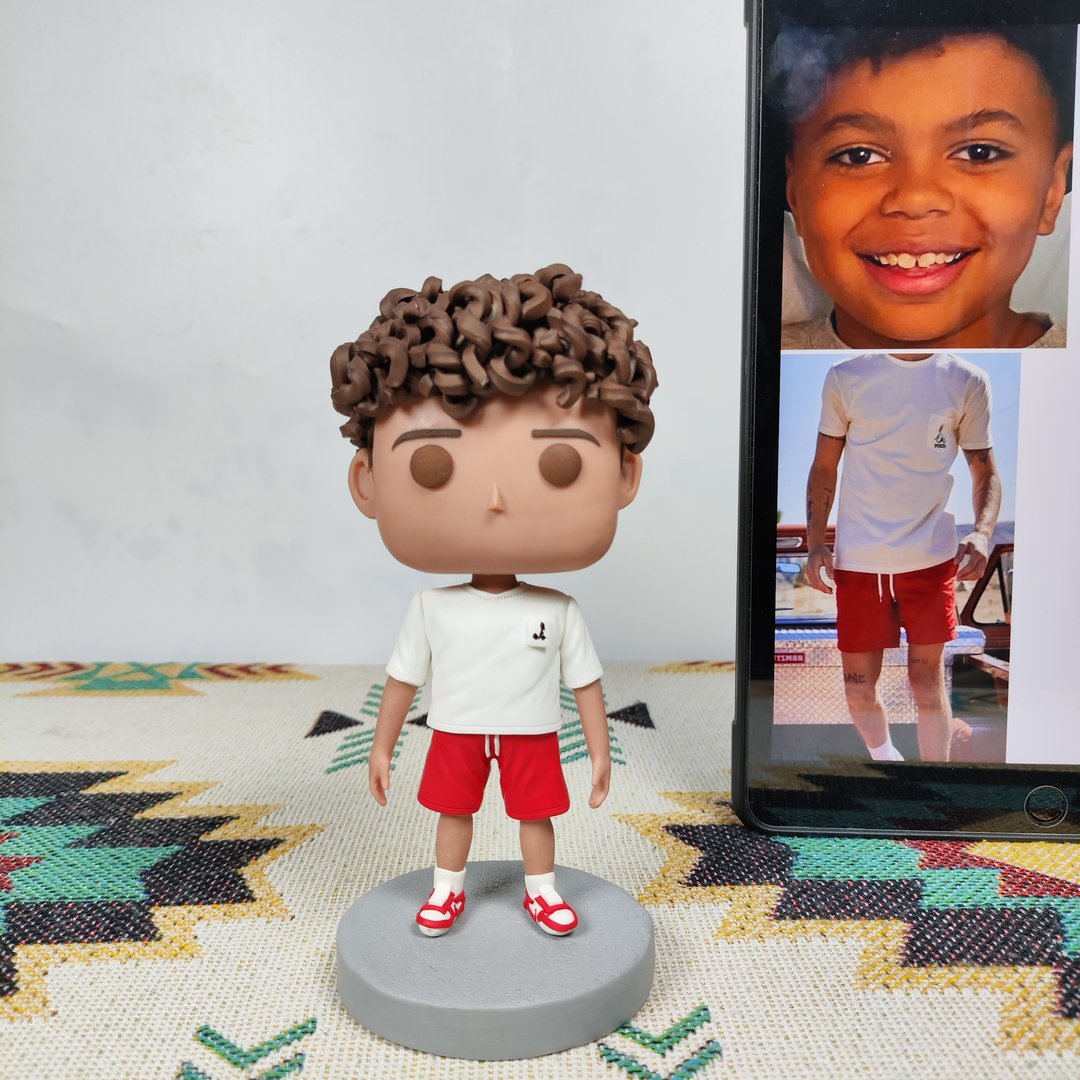 纯手工定制美国Funko Pop 自画肖像公仔娃娃男朋友老公生日礼物 - 玩偶/公仔 - 粘土 多色