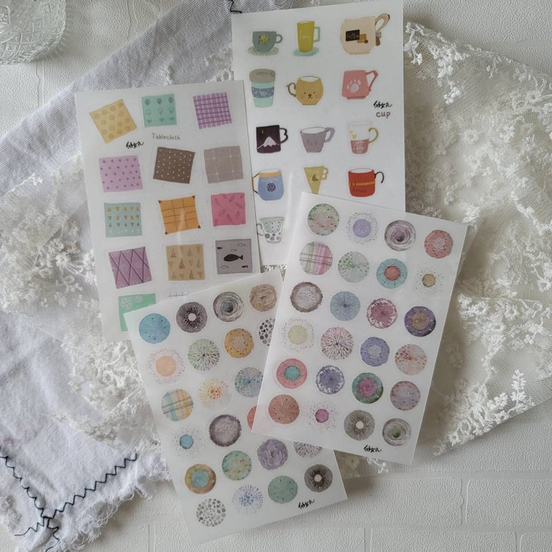 转印贴纸【cup tablecloth   泡泡4  两款】 - 贴纸 - 纸 