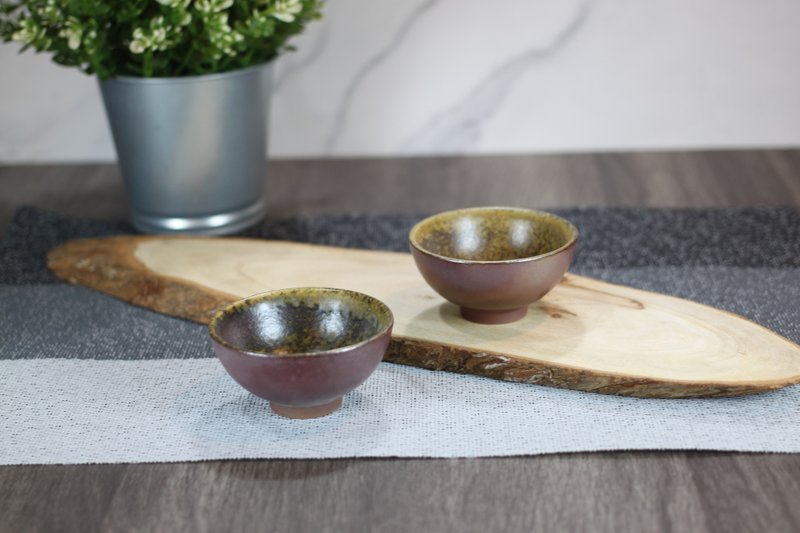 【沐春生活】80ml 天目釉 柴烧茶杯对杯 莺歌名家叶敏祥 - 其他杯子 - 瓷 