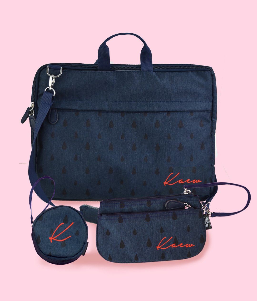 Goody bag ,laptop bag ,clutch ,pouch name cusmize on the bag - 侧背包/斜挎包 - 聚酯纤维 粉红色