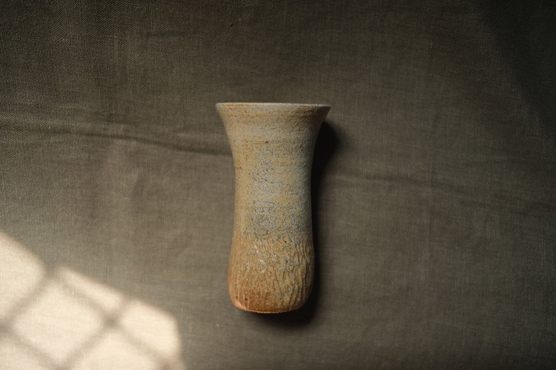赤纽作土・灰泥・冰河・树痕・花瓶 - 花瓶/陶器 - 陶 咖啡色