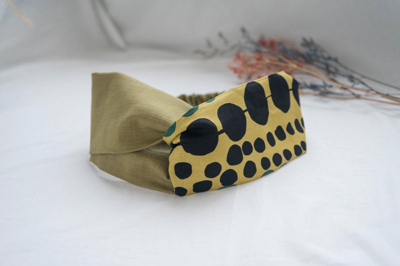 发带 | 交叉发带 | 你好弥生 - 发带/发箍 - 棉．麻 卡其色