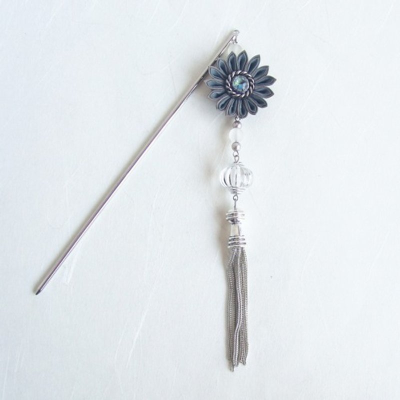 Tsumami Zaiku 复古风簪子 - 绿色 - 发饰 - 棉．麻 绿色