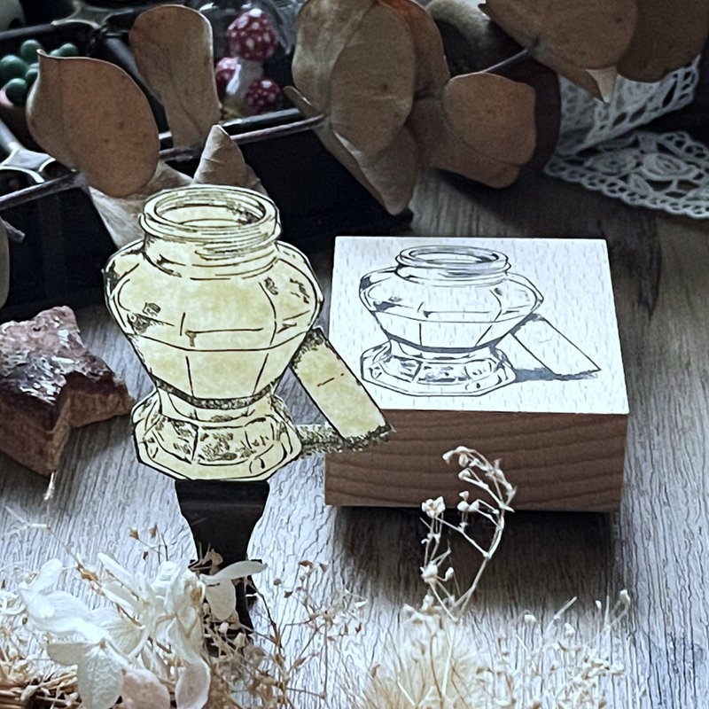 no.93 新八角瓶木头墨水试色印章 - 印章/印台 - 木头 