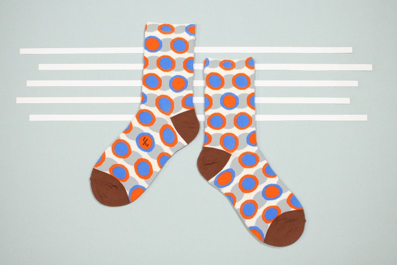 咖啡厅 棉质中筒袜 - 袜子 -  白 - 袜子 - 棉 白色