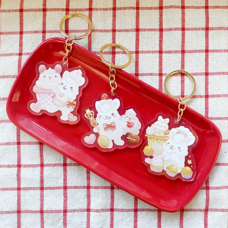 缇拉兔 情人节 杯子蛋糕 压克力吊饰 - 吊饰 - 塑料 