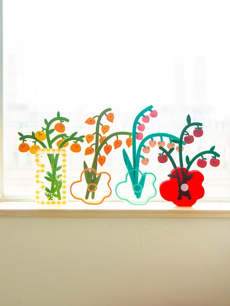 桃花金桔花朵羊毛毡花装饰香氛卡 - 香薰/精油/线香 - 其他材质 多色