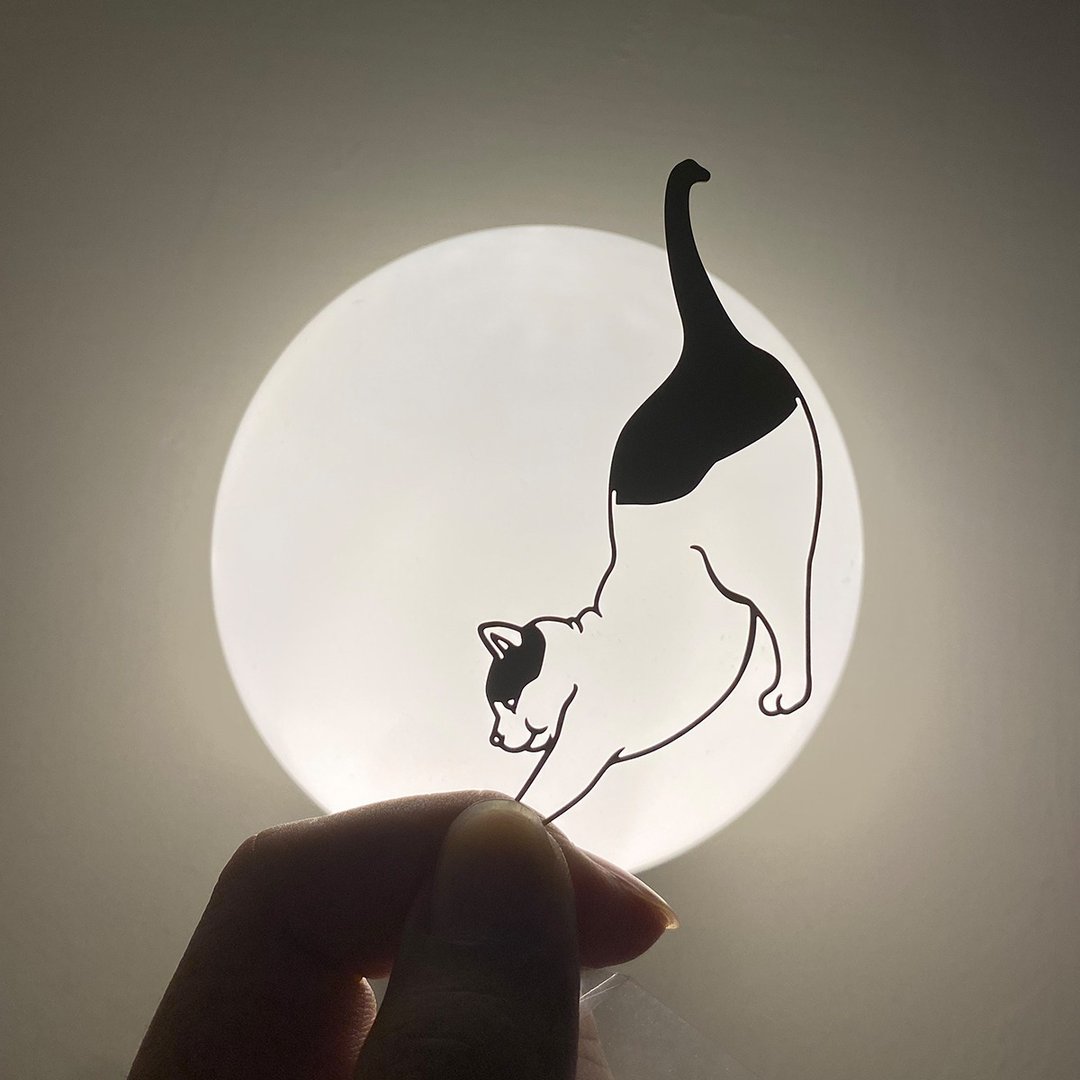 尼斯湖水怪猫-黄铜金属书签。 - 书签 - 铜/黄铜 金色