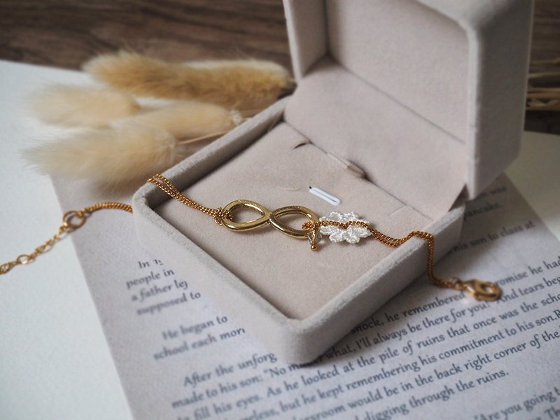 infinity 无限手链 蕾丝花 玻璃珠 轻珠宝 P45 - 手链/手环 - 其他金属 金色