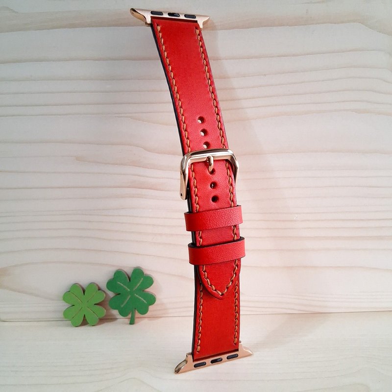 apple watch表带 / 红色 / 真皮 / 手工制作 - 表带 - 真皮 