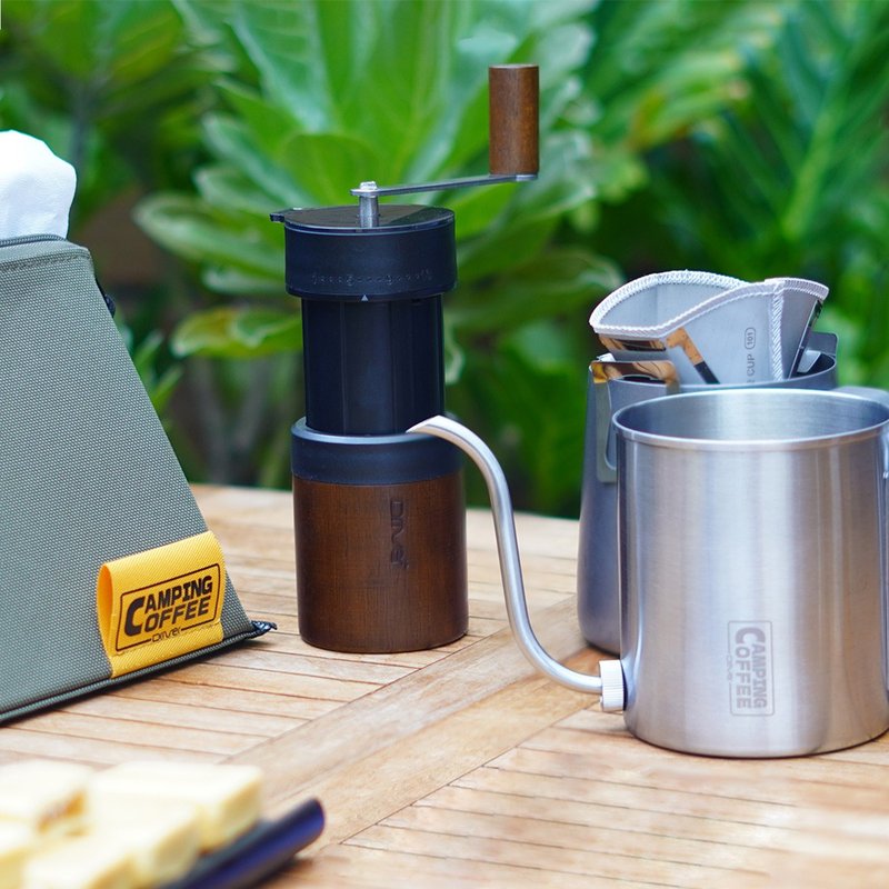 赠 防水温度计丨Camping 户外悠游手冲组 1 - 咖啡壶/周边 - 不锈钢 绿色