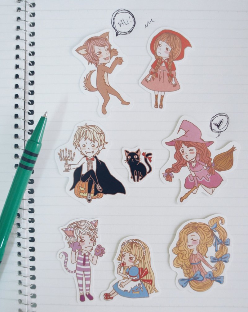 薄荷怪兽◆童话好朋友贴纸组-8入 - 贴纸 - 纸 