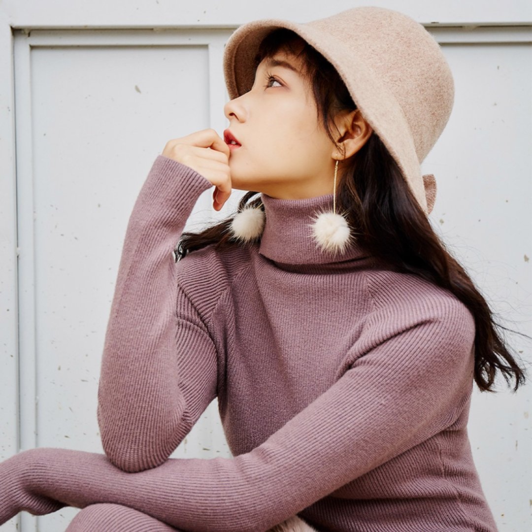2018女装冬季穿搭高领收腰鱼尾针织连身裙洋装 JJ81462 - 洋装/连衣裙 - 其他材质 多色