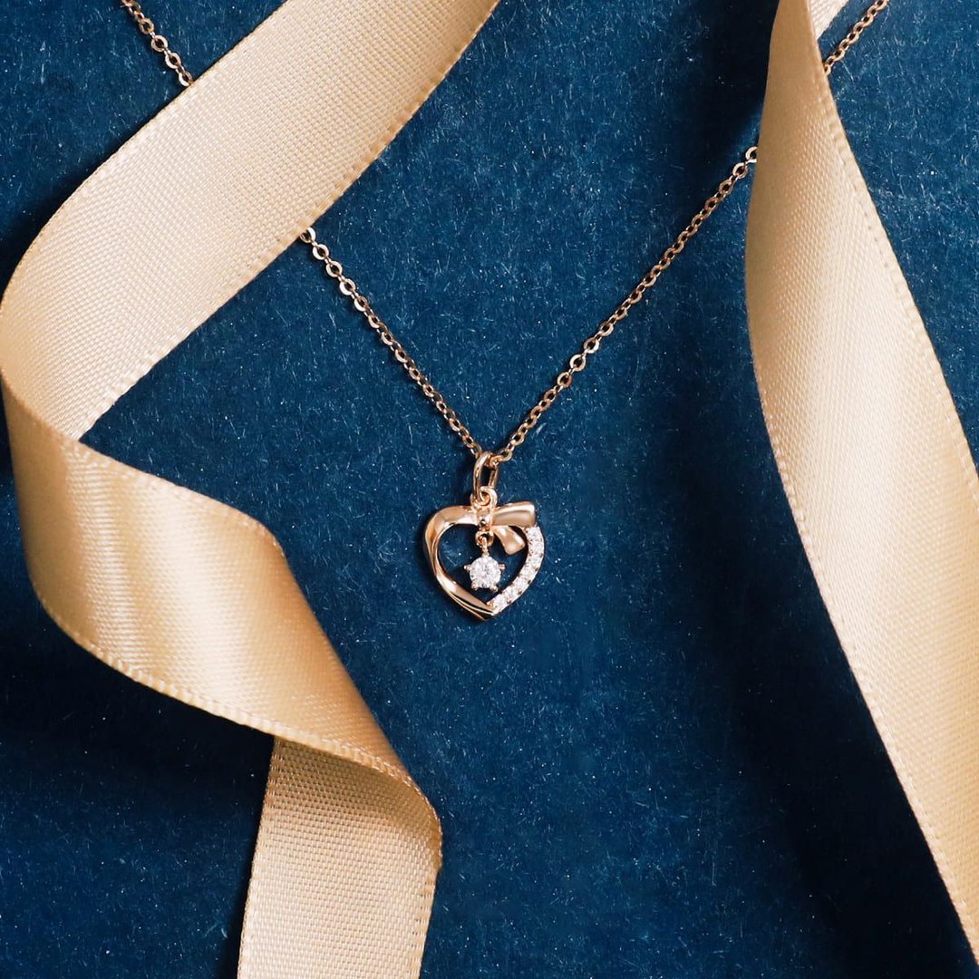 L'amour 爱意绽放项链 (香槟金) - 项链 - 纯银 