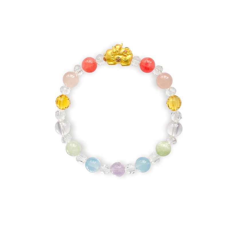 貔貅与九尾狐 天然水晶 七色彩虹 开运桃花 - 手链/手环 - 水晶 