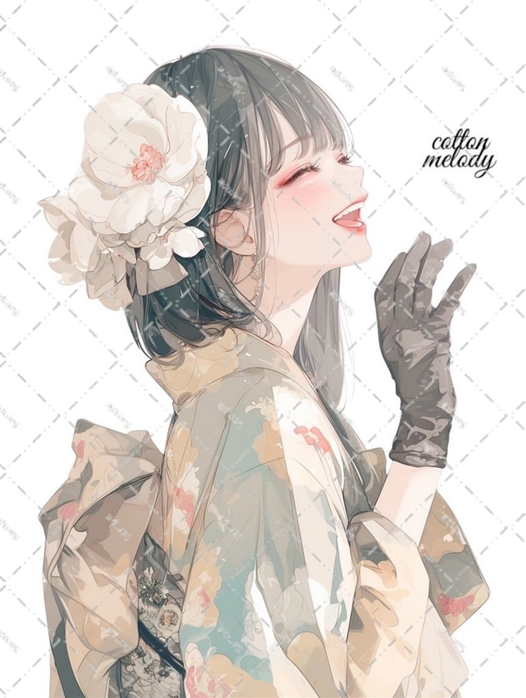 original sticker no.6191 人物贴纸 原创贴纸 人物贴纸 女孩贴纸 原创人物贴纸 - 贴纸 - 纸 