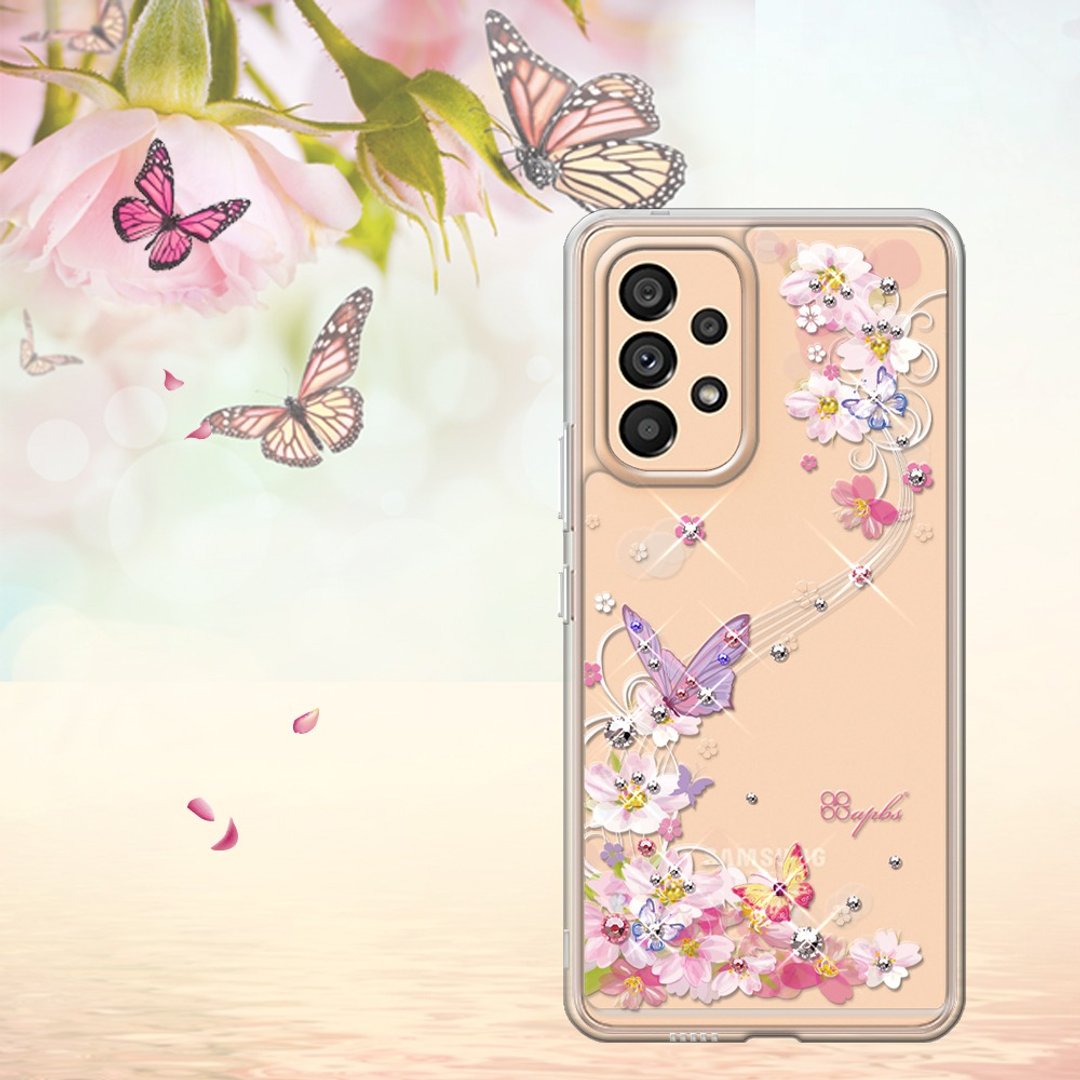 Samsung Galaxy A53 5G 防震双料水晶彩钻手机壳-迷蝶香 - 手机壳/手机套 - 其他材质 多色