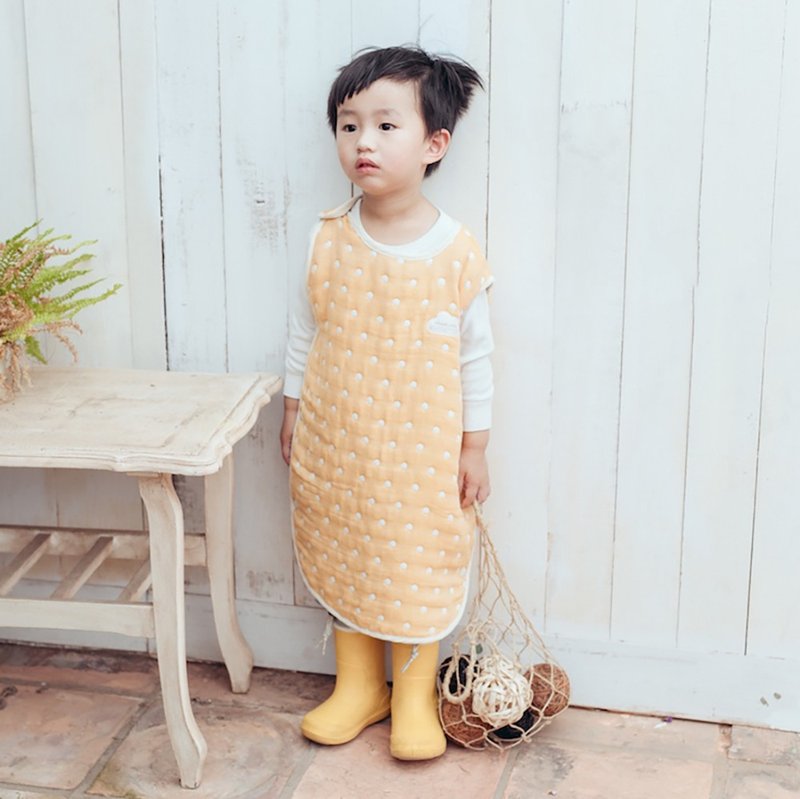 【双礼盒】六层纱防踢被 - 点点橙S【新生儿礼/出生送礼】 - 满月礼盒 - 棉．麻 橘色