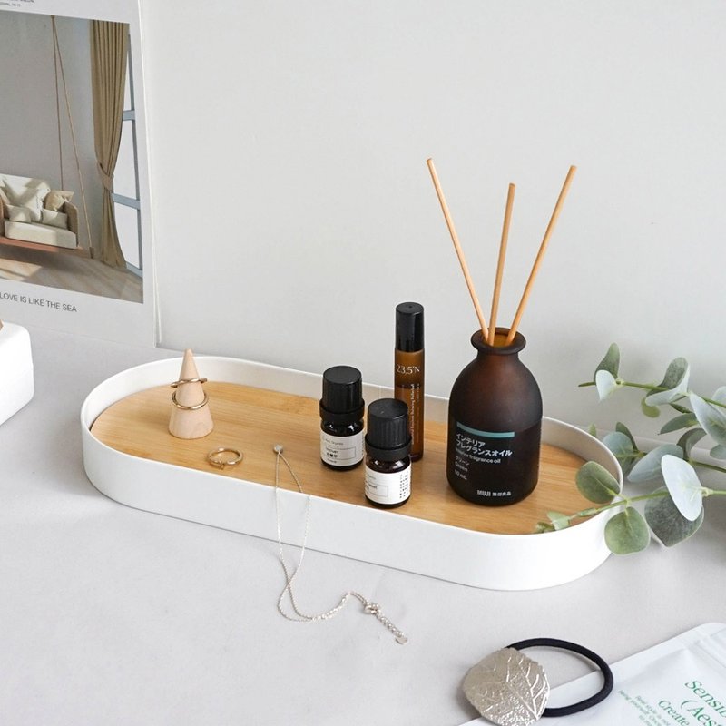 简约竹木置物盘-白/居家收纳/圣诞交换 - 收纳用品 - 其他金属 白色