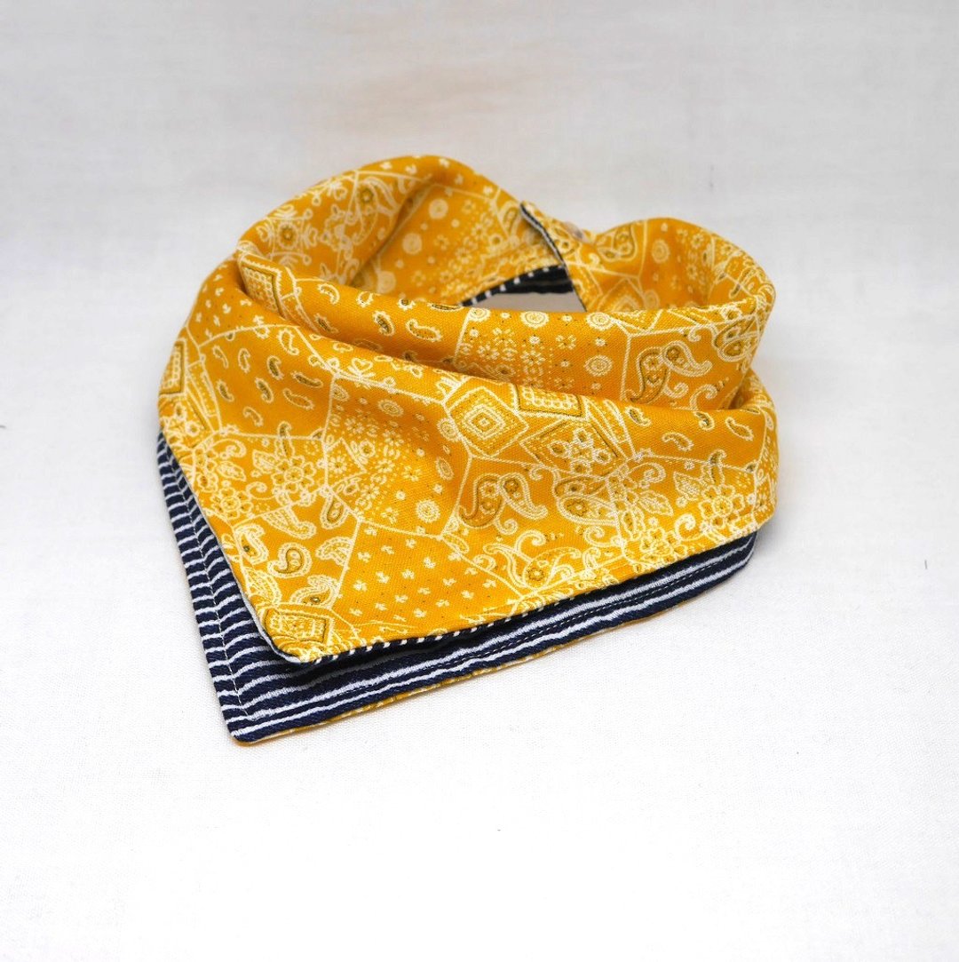 Japanese Handmade 6-layer-gauze Baby Bib - 围嘴/口水巾 - 棉 黄色