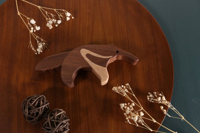 疗愈系木偶 x 心愈伙伴 - 大食蚁兽 - 玩偶/公仔 - 木头 咖啡色