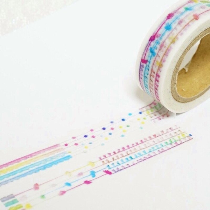 KAMOI mt maskingtape 【RainbowSilkyarn 02】 - 纸胶带 - 纸 多色