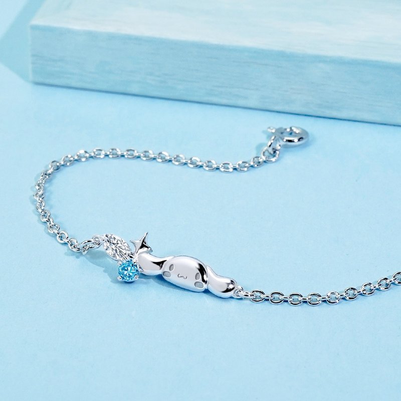 Sanrio学院Mix系列-Cinnamoroll大耳狗晶钻纯银手链 - 手链/手环 - 纯银 银色