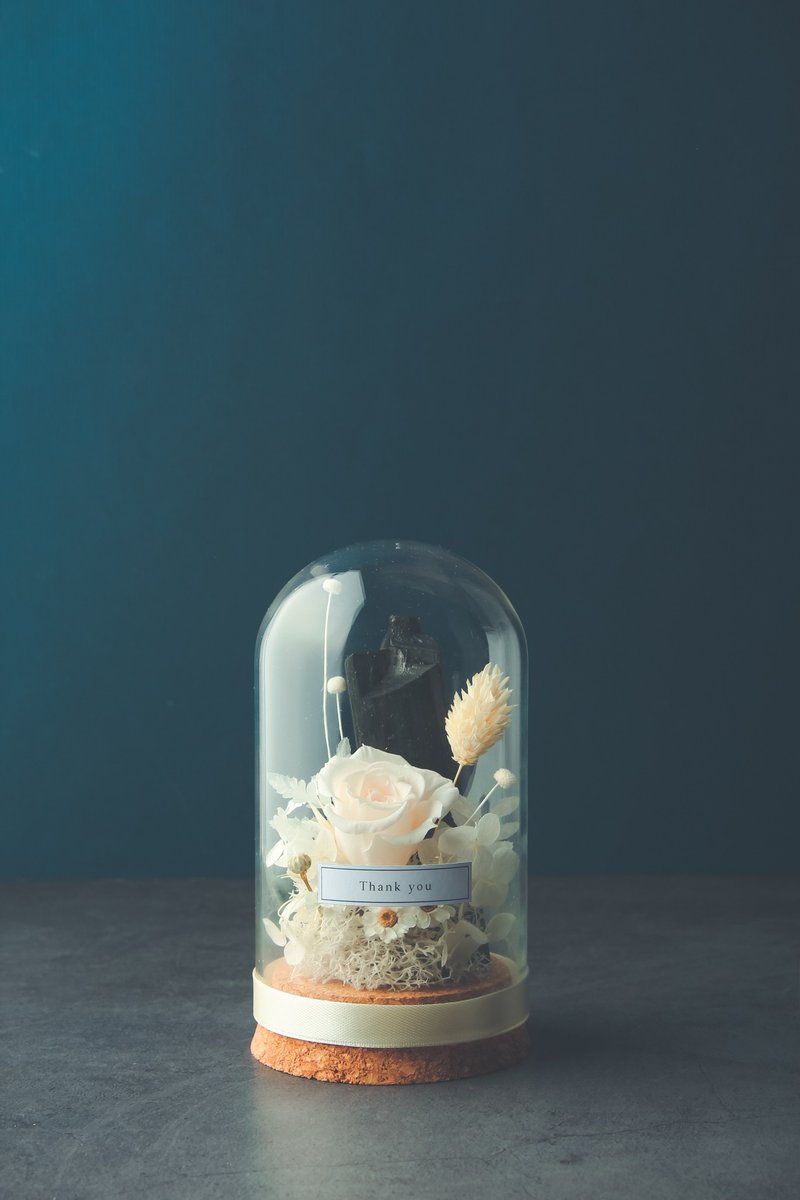 【定制化礼物】炭到祝福 | 永生玫瑰玻璃花盅 - 干燥花/捧花 - 植物．花 粉红色