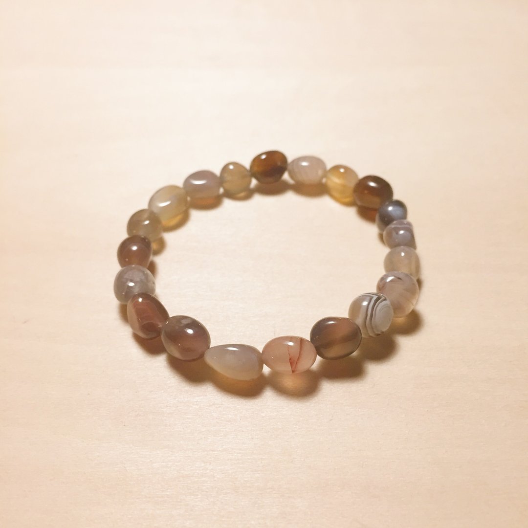 不规则波斯湾玛瑙手环 - 手链/手环 - 水晶 咖啡色