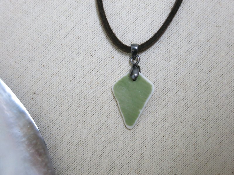 砌蛹 | 手工陶片项链 - 项链 - 陶 绿色