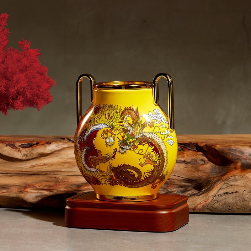 龙跃凤翔 夜香灯 - 蜡烛/烛台 - 瓷 黄色