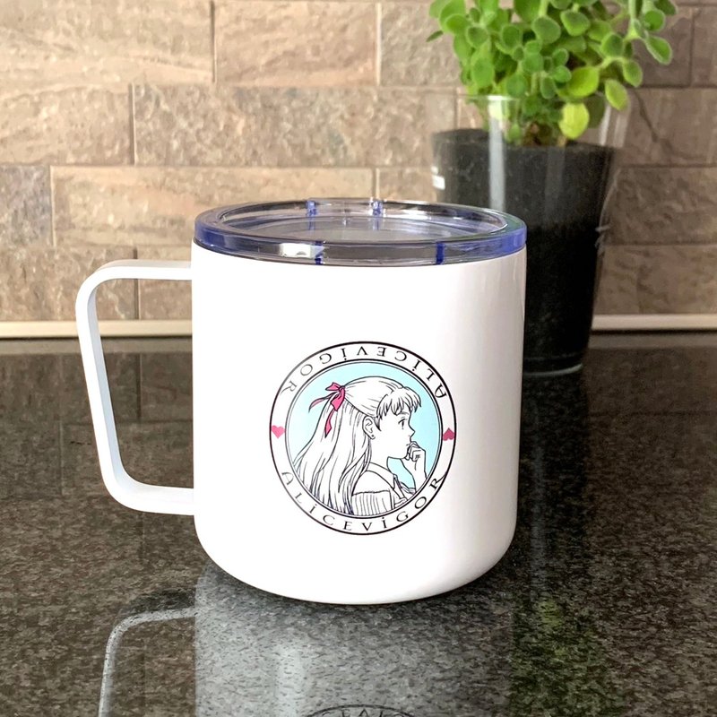 爱丽丝保温马克杯 350ml - 咖啡杯/马克杯 - 不锈钢 白色