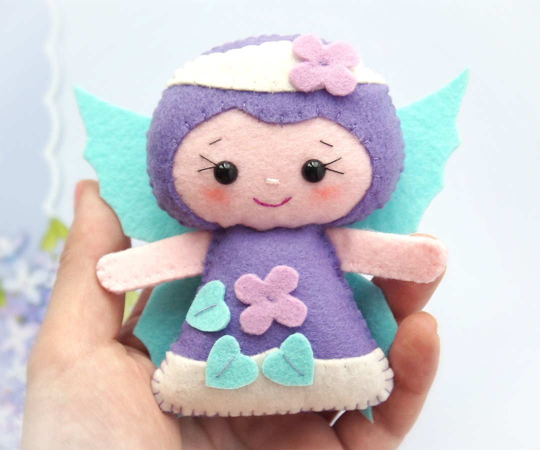 Felt doll pattern, Felt fairy pattern, PDF felt pattern, Lilac fairy - 手工艺教程/工具书 - 其他材质 