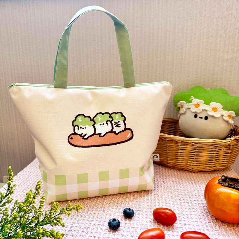 防泼水便当袋 - 菜菜香肠 - 手提包/手提袋 - 防水材质 绿色