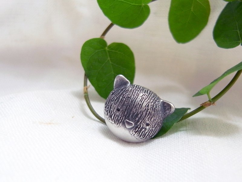 我的猫朋友们 · 欧欧猫 | 纯银别针 胸针 - 胸针 - 纯银 灰色