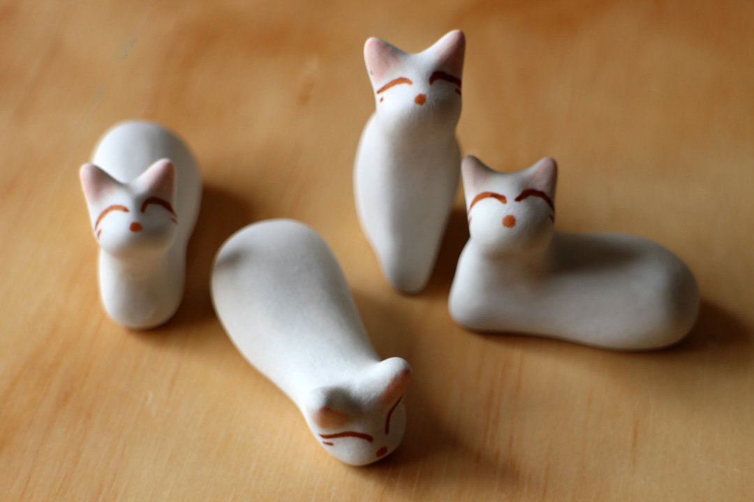 白猫小猫石(猫型研究室) - 玩偶/公仔 - 瓷 白色