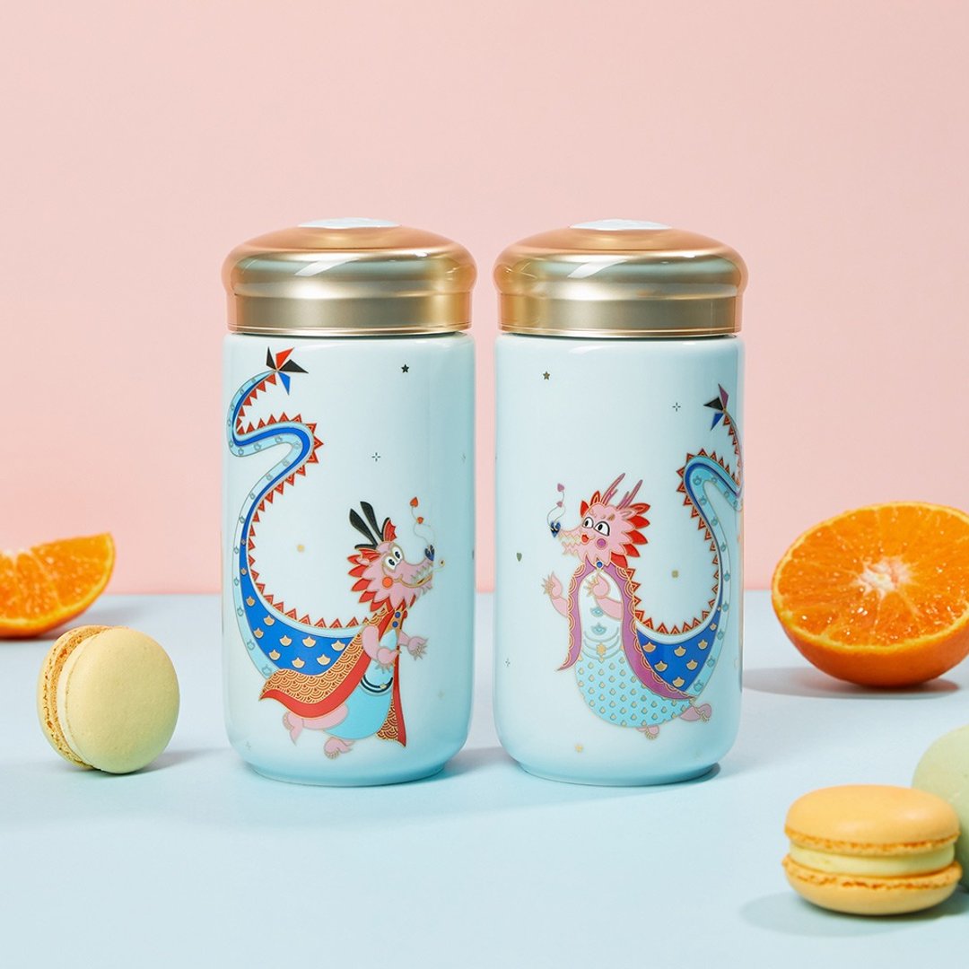 小龙女随身杯 / 小 / 单层 / 4色 390ml - 水瓶/水壶 - 瓷 粉红色