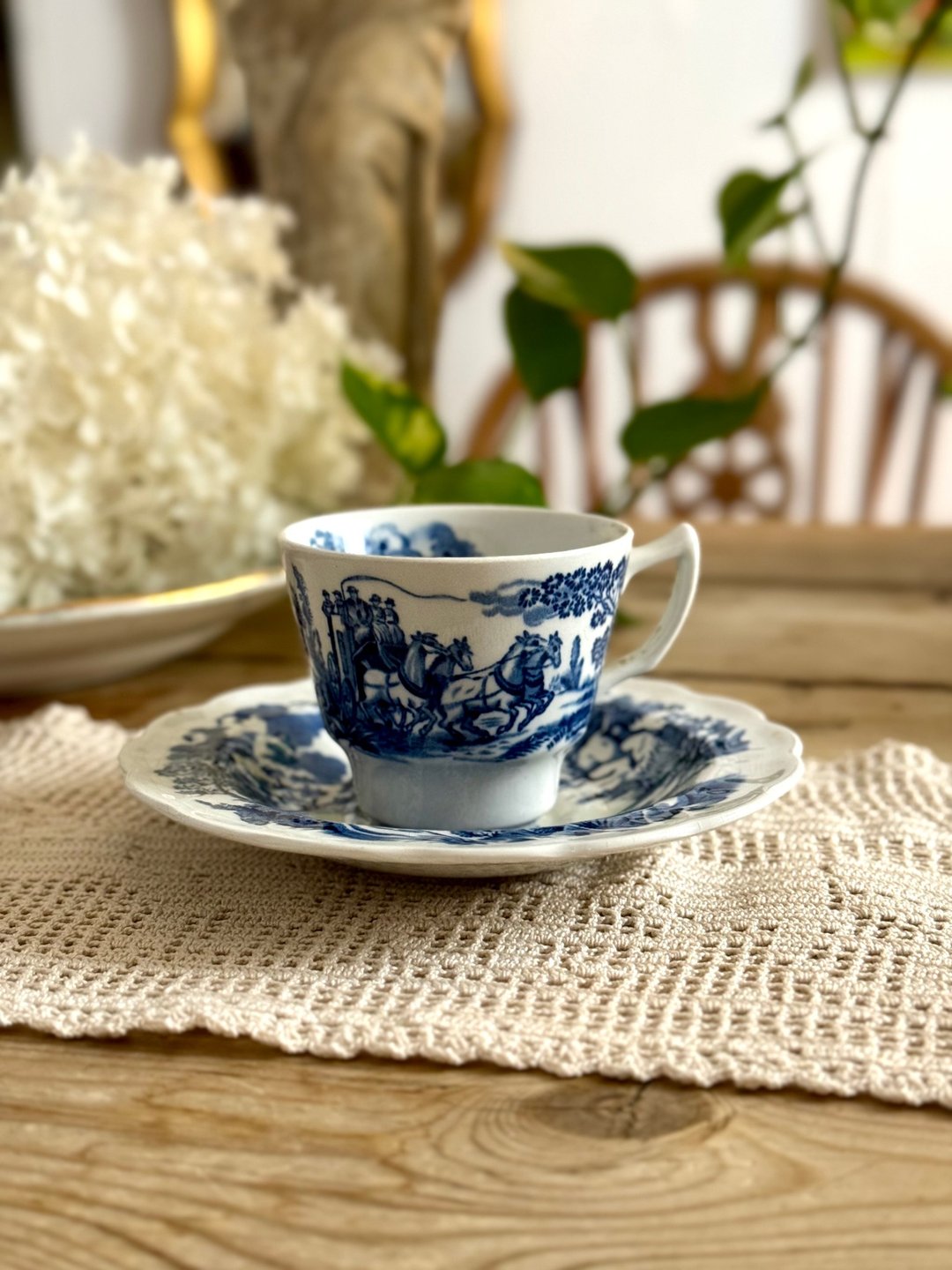 40639-经典古董 STAFFORDSHIRE Ridgway茶杯盘Coaching Days 系 - 茶具/茶杯 - 瓷 