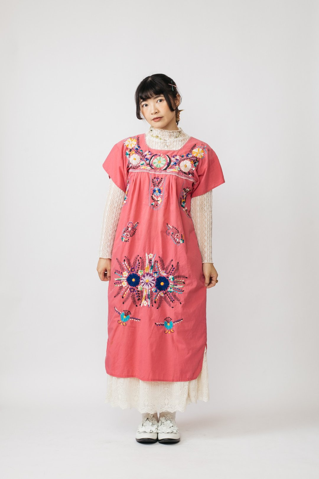 墨西哥刺绣洋装.Mexican Folk Dress【初恋贩卖所】Vintage.B709 - 洋装/连衣裙 - 棉 
