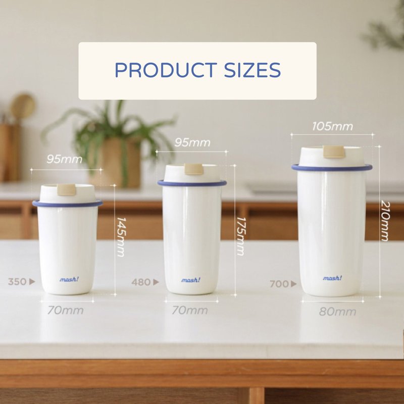 mosh! Latte 不锈钢保温饮管杯 350毫升 DMLS350 - 保温瓶/保温杯 - 不锈钢 