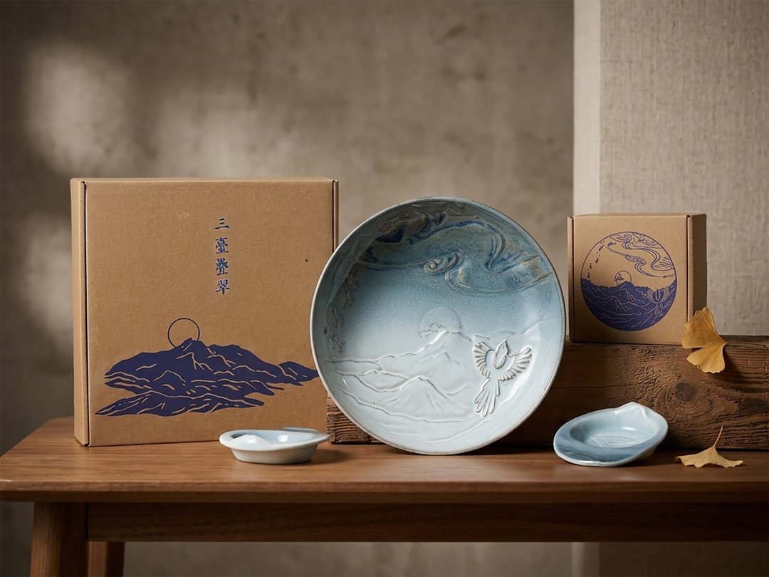 山与海的飨宴 山海浅碟与大地深盘组 台湾制造 - 盘子/餐盘/盘架 - 瓷 蓝色