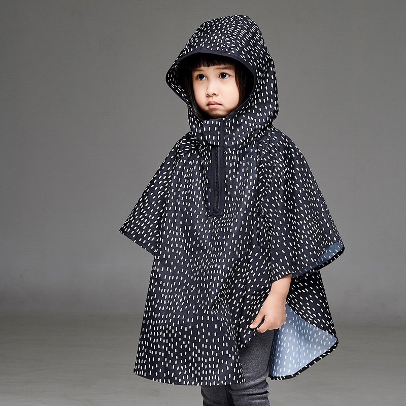 斗篷 | 嗒嗒雨点 (轻量雨衣 儿童雨具) 防水 露营 - 儿童雨衣/雨具 - 防水材质 黑色