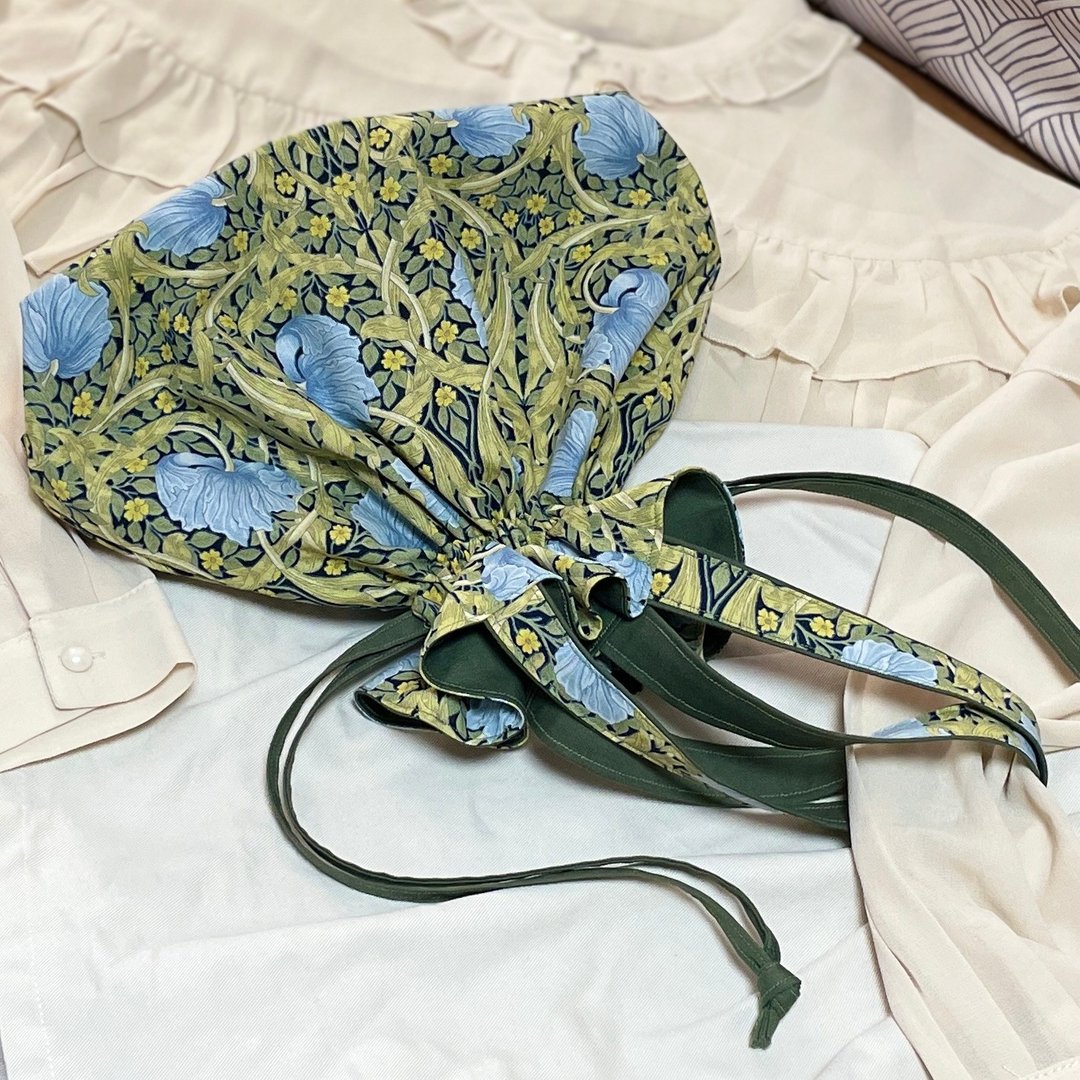 【紫蘩蒌系列】现货/花卉束口包/手挽包/威廉莫里斯 WilliamMorris - 束口袋双肩包 - 其他材质 绿色